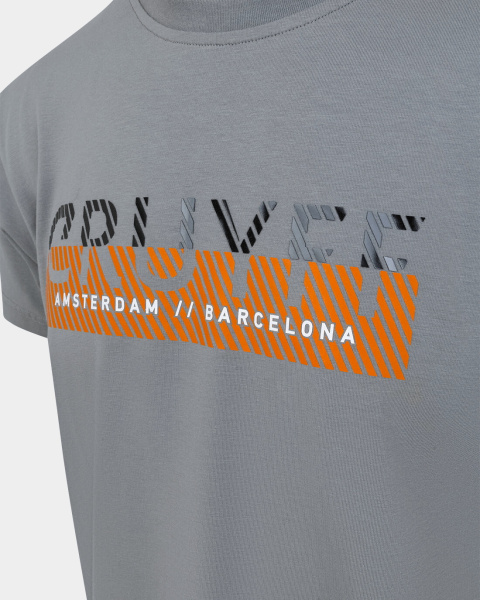 Мужская Футболка Cruyff серого цвета