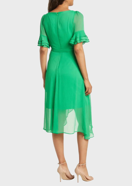 Зеленое летнее шифоновое платье DKNY